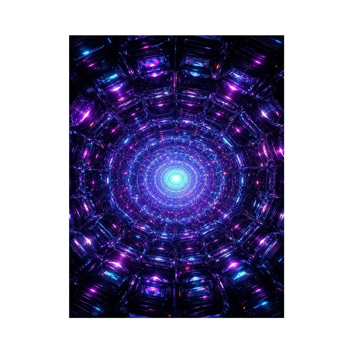 Futuristic neon tunnel canvas art for modern gaming room and luxury office decor.