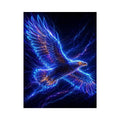 Futuristic glowing eagle canvas art for modern office and luxury living room decor.