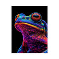 Neon Bloom Frog canvas art for modern luxury decor.
