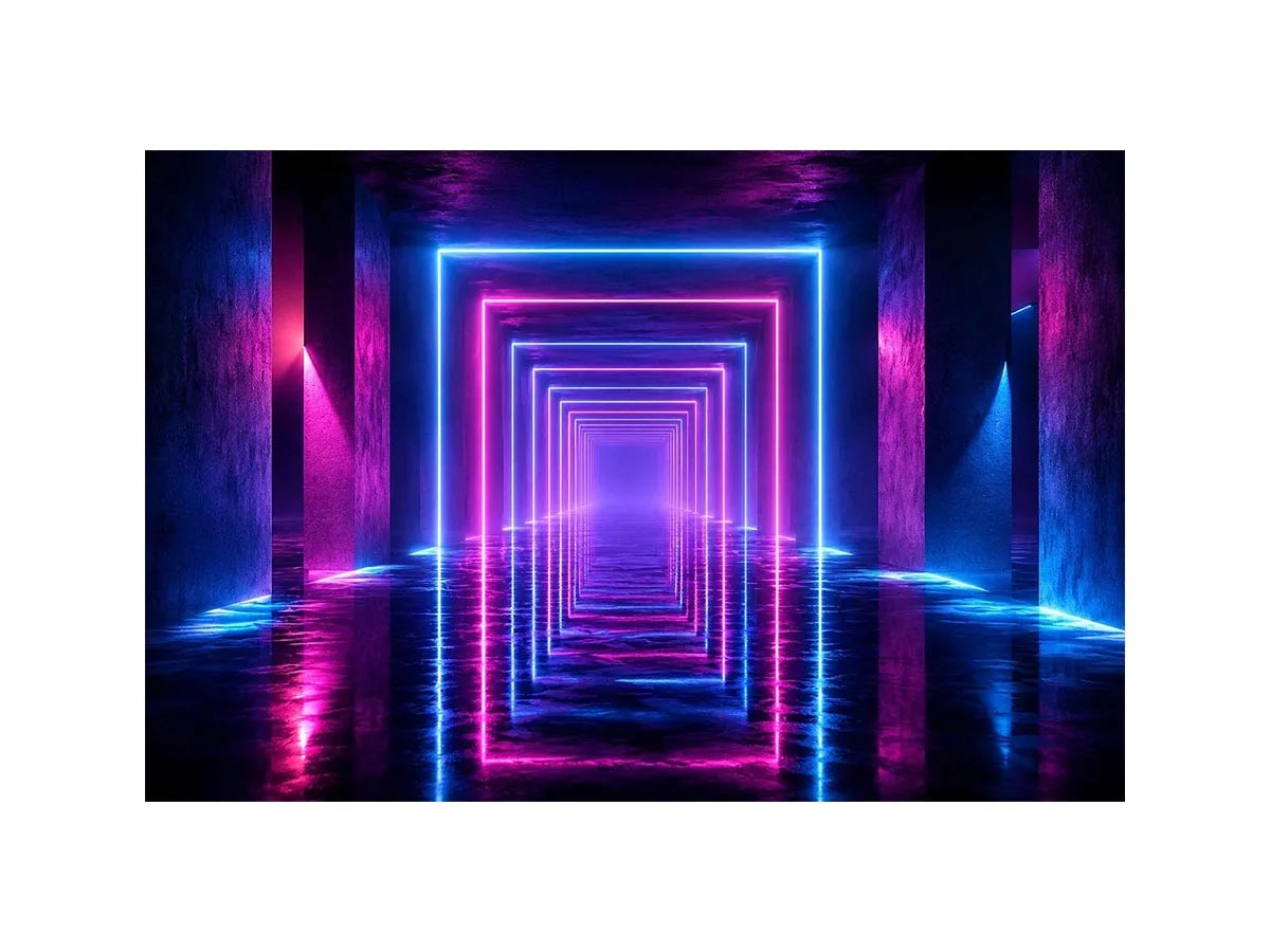 Infinite Neon canvas art for modern luxury decor.