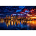 Sydney harbour skyline canvas art for dramatic modern living room decor.