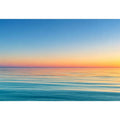 Pastel ocean horizon canvas art for calm coastal living room decor.