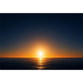 Dark ocean sunset canvas art with golden horizon for modern living room decor.