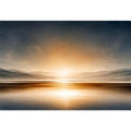 Minimal neutral shoreline canvas art for calm bedroom decor.