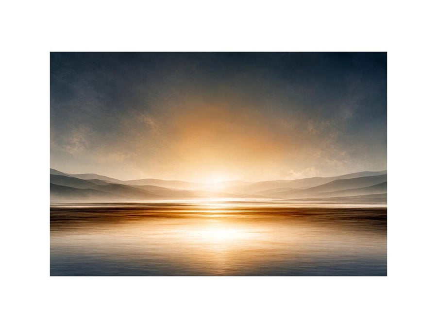 Minimal neutral shoreline canvas art for calm bedroom decor.