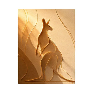 Minimal kangaroo line art canvas for neutral bedroom decor.