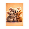 Cute koala and kangaroo canvas art for nursery or kids room decor.