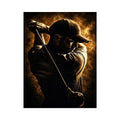Moody golfer canvas art for office, mancave, or sports room decor.