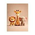 Cute safari animal canvas print for nursery and kids bedroom decor.