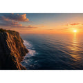 Coastal cliff ocean photography canvas art for modern living room decor.