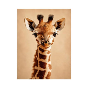 Cute giraffe animal canvas art for nursery and modern kids room decor.