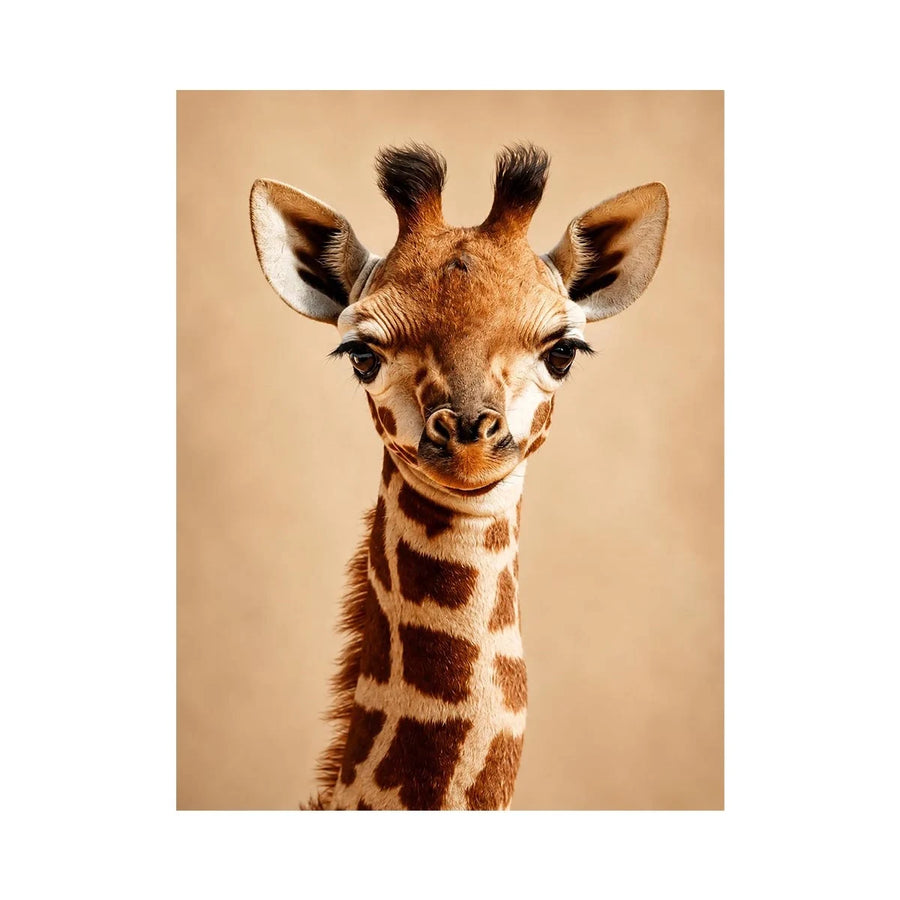 Cute giraffe animal canvas art for nursery and modern kids room decor.