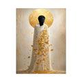 Spiritual Buddha canvas art with gold leaves for serene luxury decor.