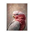 Soft pink cockatoo canvas art for elegant bedroom and living room decor.