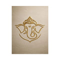 Gold Ganesha artwork on neutral background for elegant entryway decor.