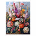 Elegant native floral bouquet canvas art for luxury living room decor.