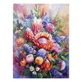 Colorful wildflower bouquet canvas art for bright modern bedroom decor.