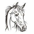Elegant black and white horse line art canvas for modern farmhouse decor.