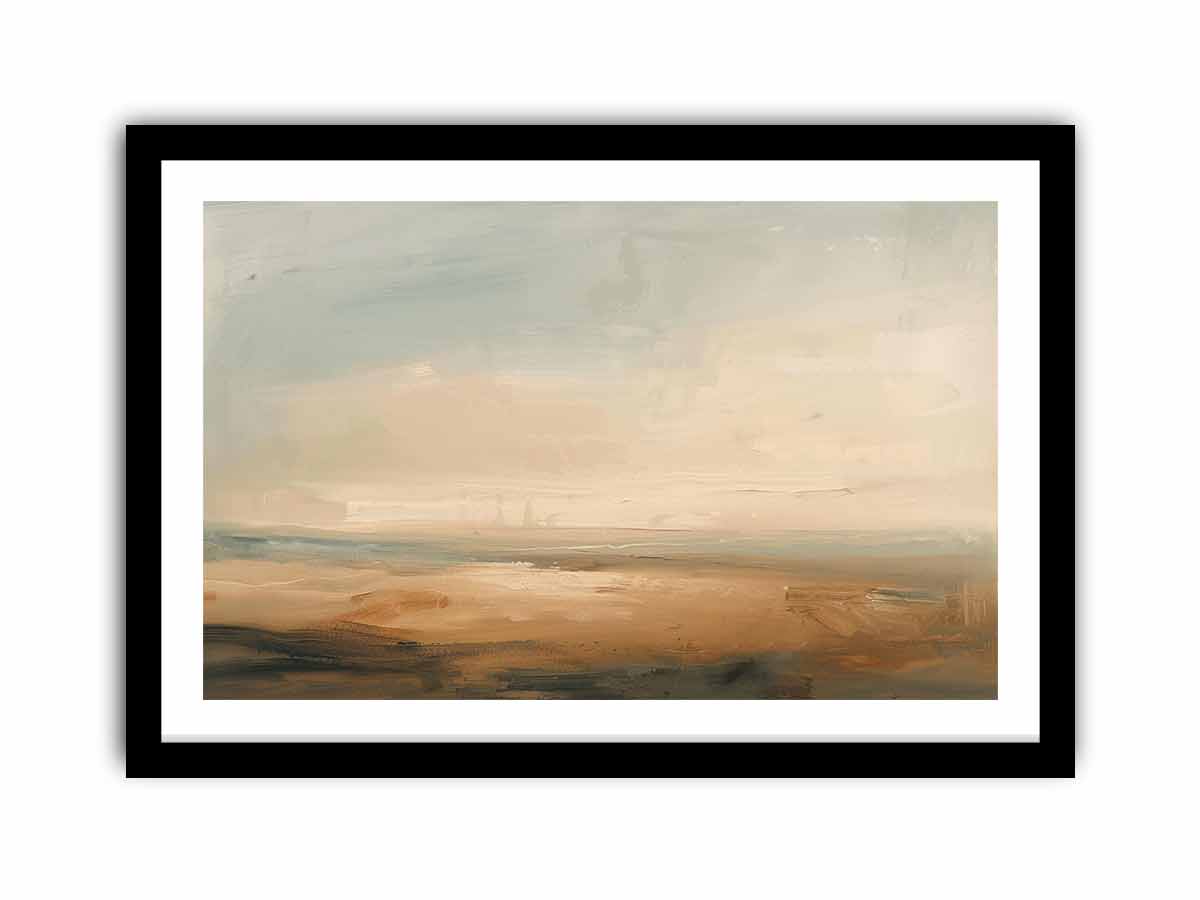 Quiet Shoreline minimalist coastal abstract painting for bedroom decor.