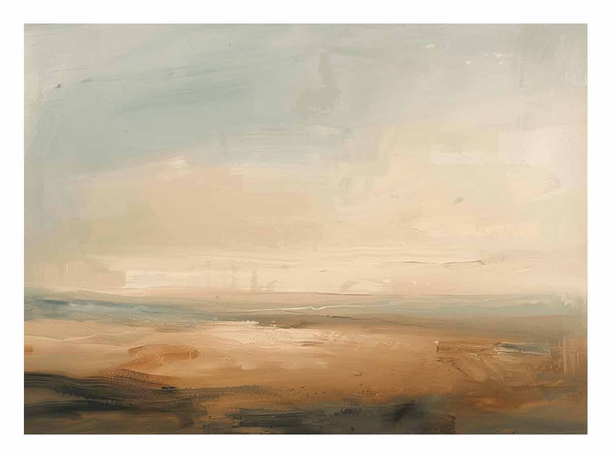 Quiet Shoreline minimalist coastal abstract painting for bedroom decor.
