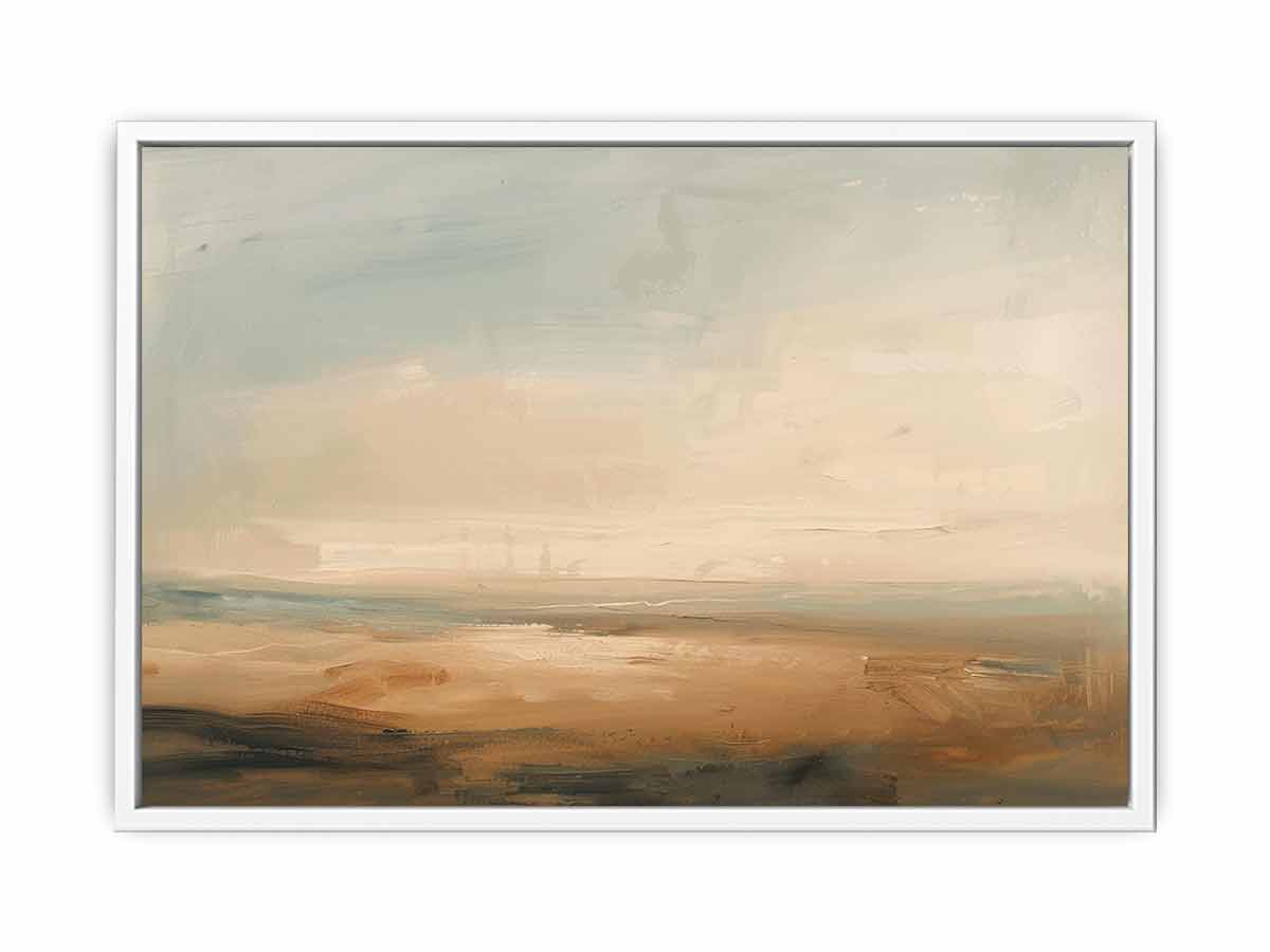 Quiet Shoreline minimalist coastal abstract painting for bedroom decor.