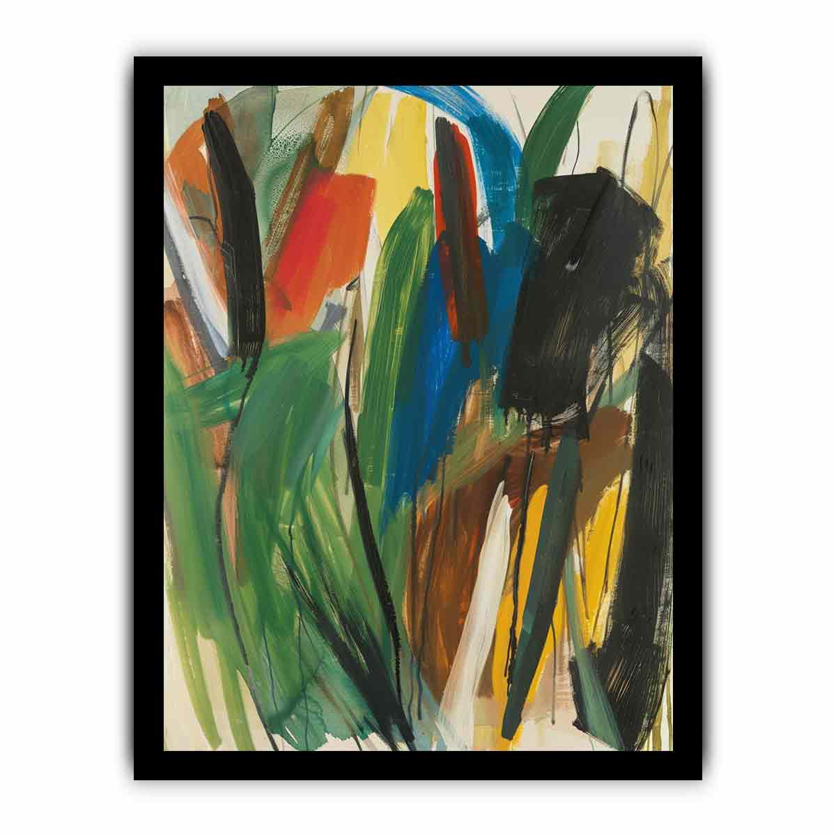 Verdant Gesture abstract expressionist painting for loft decor.
