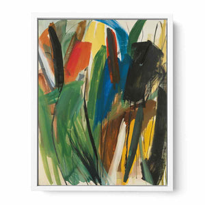 Verdant Gesture abstract expressionist painting for loft decor.