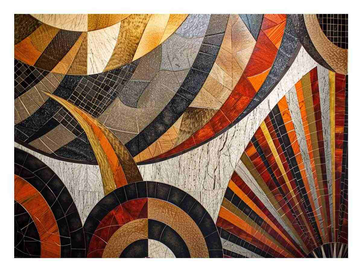 Deco Orbit art deco geometric wall art for dining room decor.