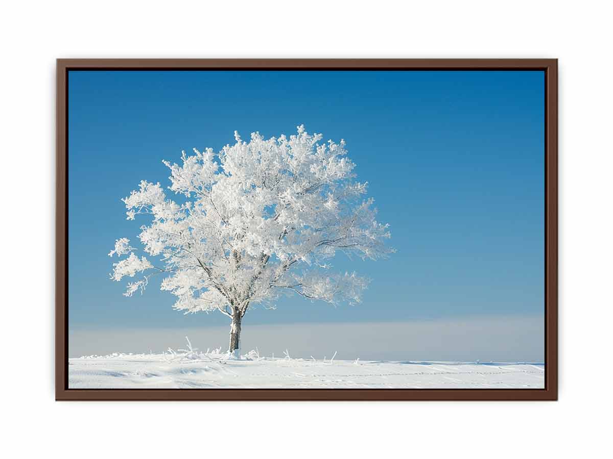 Frosted Solitude minimal winter landscape photography for bedroom decor.