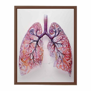 Breath of Bloom botanical anatomy canvas art featuring human lungs for medical office decor.