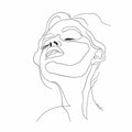 Minimal face line art print for clean modern bedroom and bathroom decor.