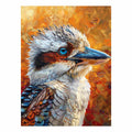 Colorful kookaburra bird canvas art for modern living room decor.