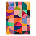 Colorful geometric abstract canvas art for modern living room, office, or hallway decor.