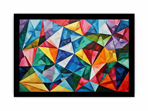 Vibrant prism geometric canvas art for modern living room, office, or creative wall decor.