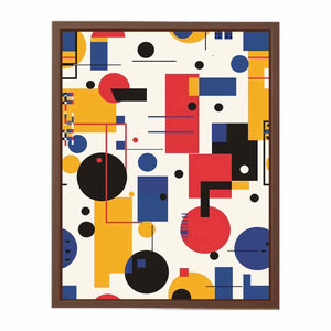 Bauhaus geometric abstract canvas art for modern office decor.
