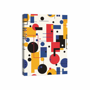 Bauhaus geometric abstract canvas art for modern office decor.