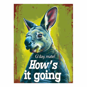 Funny kangaroo typography canvas art for playful office wall decor.