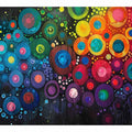 Colorful abstract circle canvas art for modern living room and office decor.