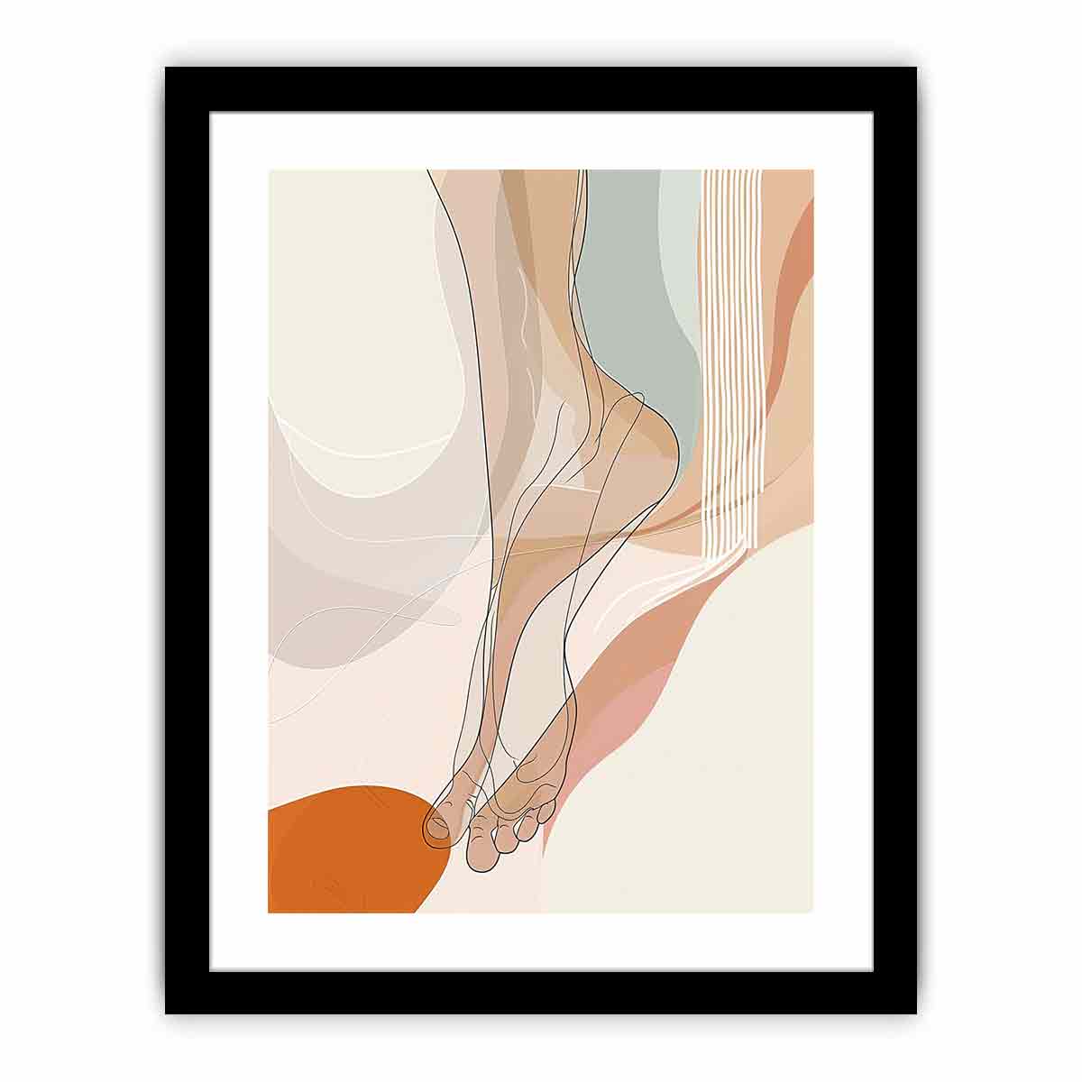 Soft neutral figurative line art canvas for modern bedroom and bathroom decor.