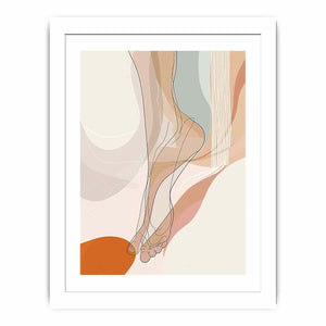 Soft neutral figurative line art canvas for modern bedroom and bathroom decor.