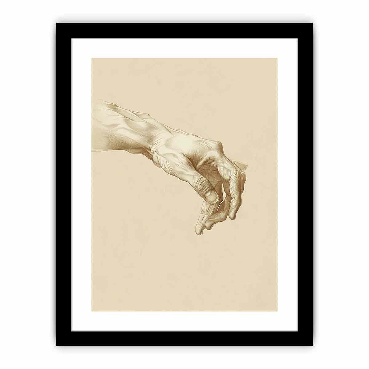 Vintage hand anatomy drawing canvas art for office, study, or hallway decor.