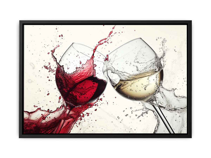 Red & White Wine Splash Art  canvas Print