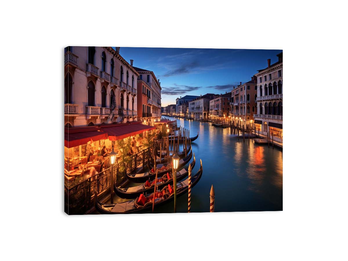 Venice Blue Hour Venice canal at blue hour for modern home decor.