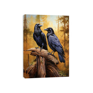 Two ravens forest canvas art canvas art for office decor.