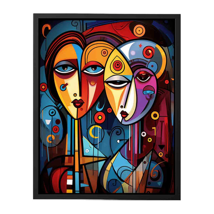 Abstract Lovers Framed Art  canvas Print