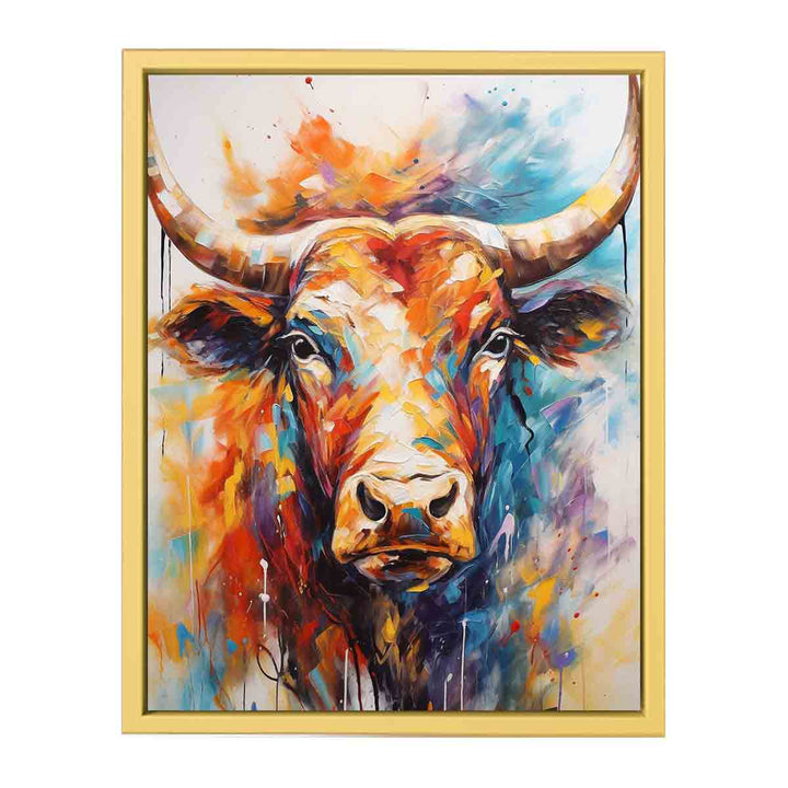 Abstract Bull Painting framed Print