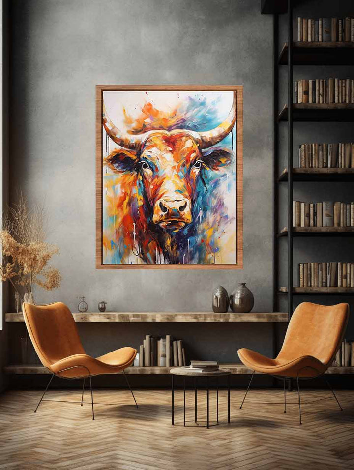 Abstract Bull Painting Art Print
