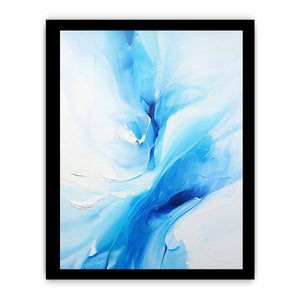 Soft blue abstract floral canvas art for serene bedroom or bathroom wall decor.