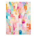 Pastel abstract floral canvas art with soft pink and aqua tones for bright home decor.
