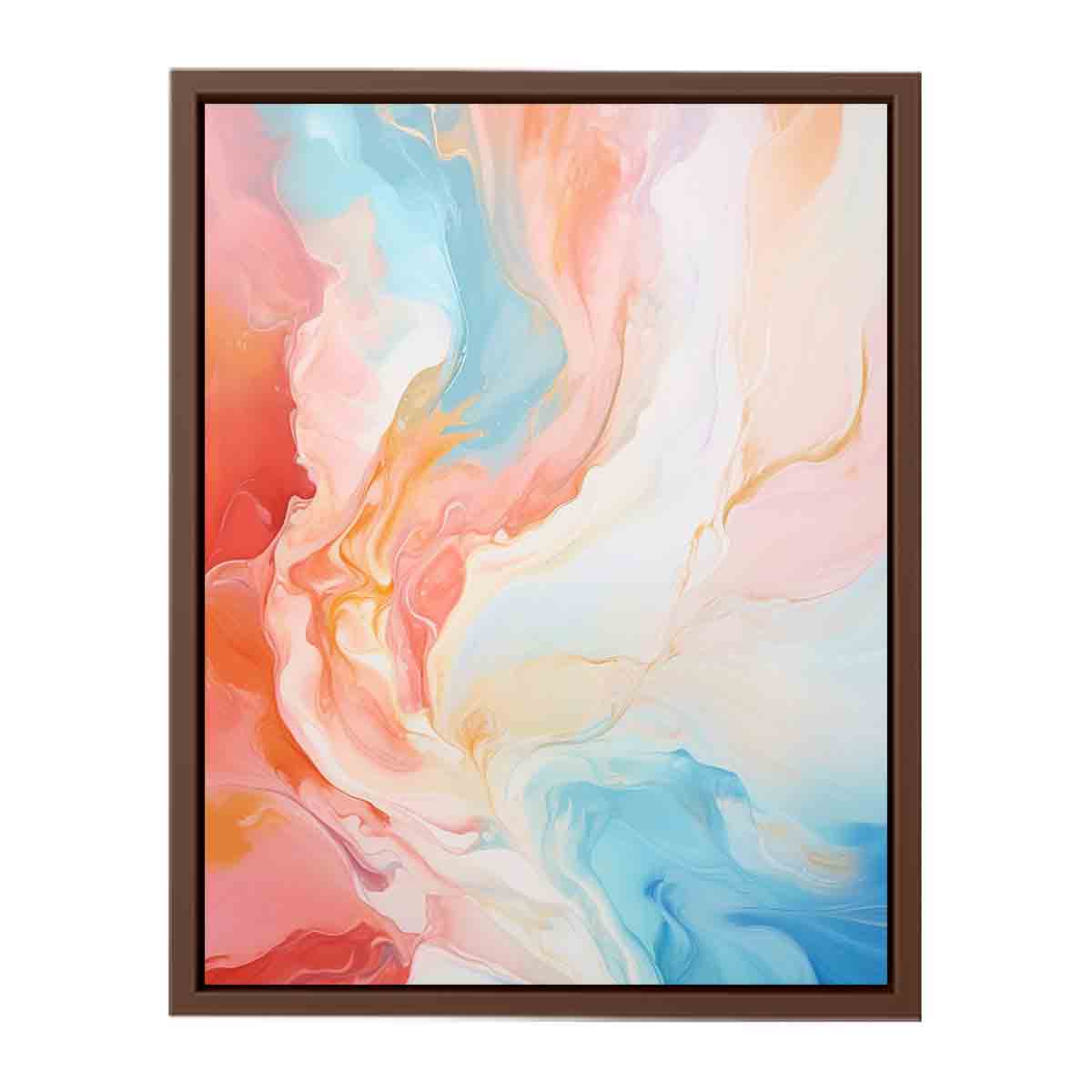 Peach Tide Abstract canvas art for modern room decor.